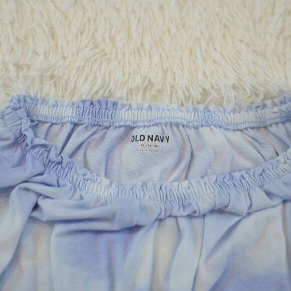 Old Navy Girls Short Sleeve Blue & White Romper Size XL 14-16 - Picture 3 of 3